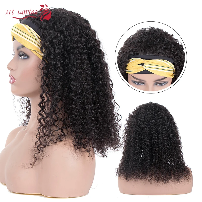 Wigs Headband Wig Kinky Curly Wig Glueless Affordable Hair Beginner Friendly Full Machine Made Wig 2