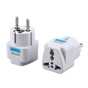 

1Pc Universal EU German Conversion Plug Fast Charging Plug Two Hole Design Conversion Power Safe Adaptors Electrical Socket Plug