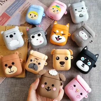 חמוד אלחוטי אוזניות מקרה עבור AirPods סיליקון טעינת אוזניות עבור airpods 2 מגן כיסוי