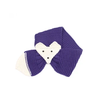 

PatPat Lovely Fox Design Knitted Scarf for Baby Toddler Boy Girl Winter Leisure Purple Acrylic