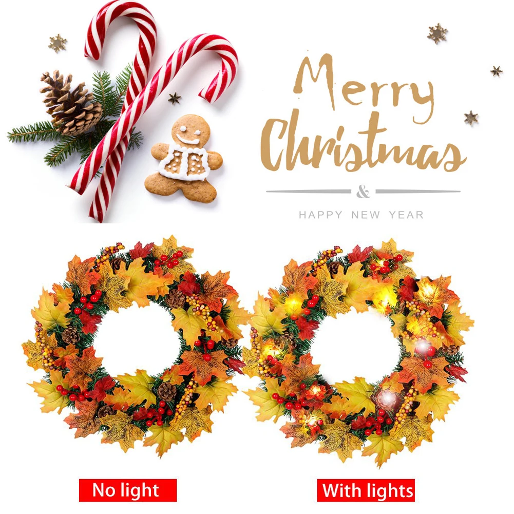 40 см Рождественское украшение в виде кленового листа на День Благодарения венок