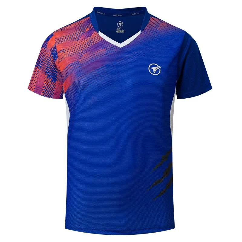 Man 1 shirt Новые футболки для бадминтона для мужчин/женщин, спортивная рубашка теннисные майки, футболка для настольного тенниса, быстросохнущие спортивные футболки для тренировок A121 - Цвет: Man 1 shirt