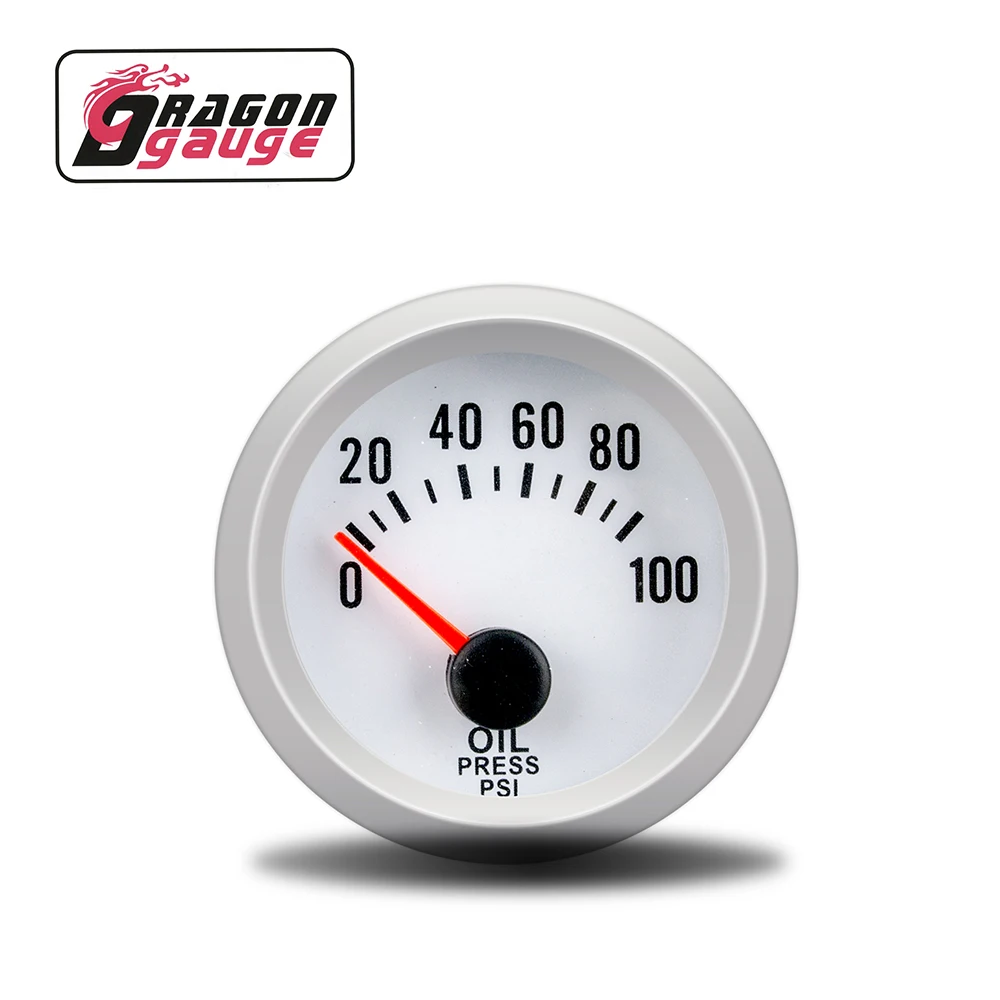 GRAGON GAUGE Универсальный " 52 мм 12 В синий светодиодный Тахометр 0~ 8000 об./мин тахометр метр для бензинового автомобиля/грузовика/ATV Tacometro - Цвет: W Oil PressureGauge