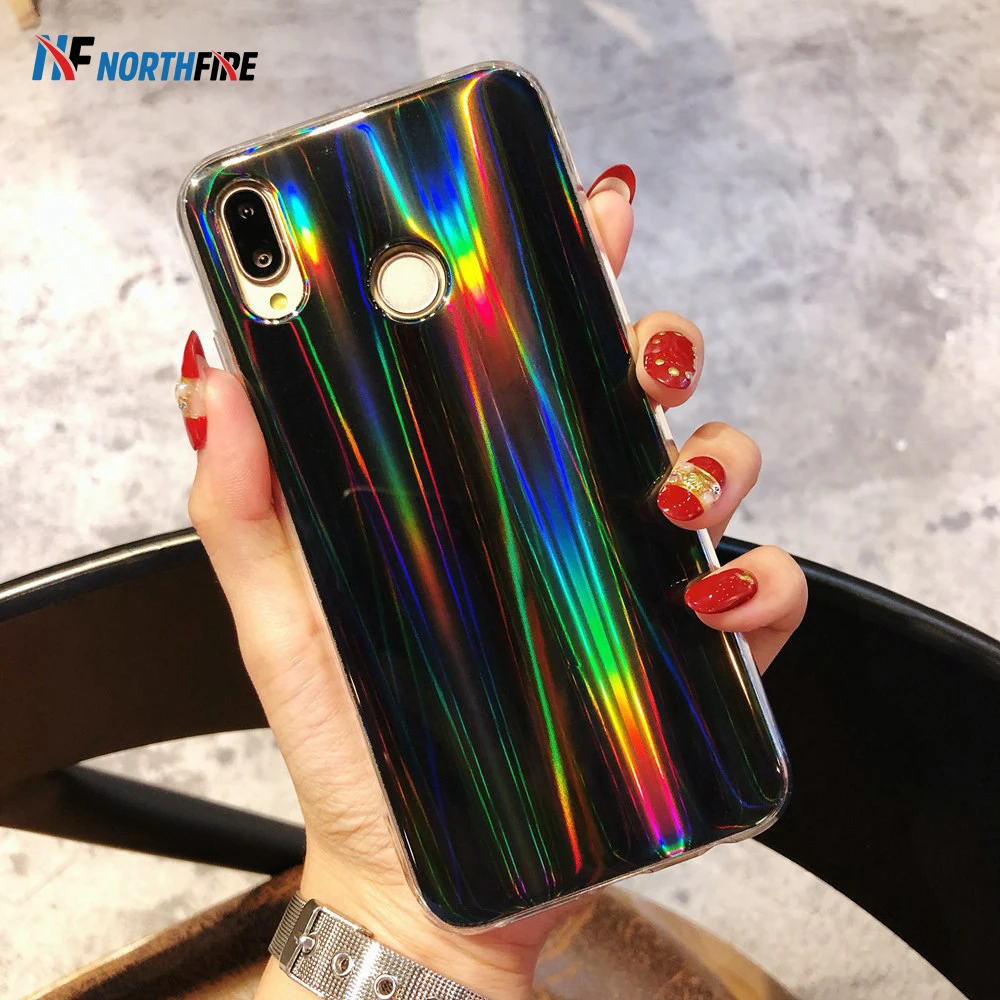 NORTHFIRE IMD Aurora Laser Case For Huawei P20 P10 Mate20 P Smart 2019 Shining Soft for Honor 8X 8Pro V9 V10 Cover Fundas |