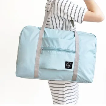 

Portable Organizer Clothes Storage Single Shoulder Dual Zipper Side Pocket Handheld Polyester Space Saving Foldable Travel Bag