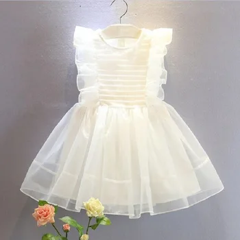 

2020 New Arrivals Summer Girls Dress Girls Summer Cute Dress Sleeveless Ruffles Princess style Cute Dress Vestidos 2-7T