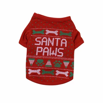 

Autumn Winter Pet Clothes Puppy Cat Kitten Christmas Dog T-Shirt Teddy VIP Panther Pet Clothes Classic Vintage Pattern Pet Cloth