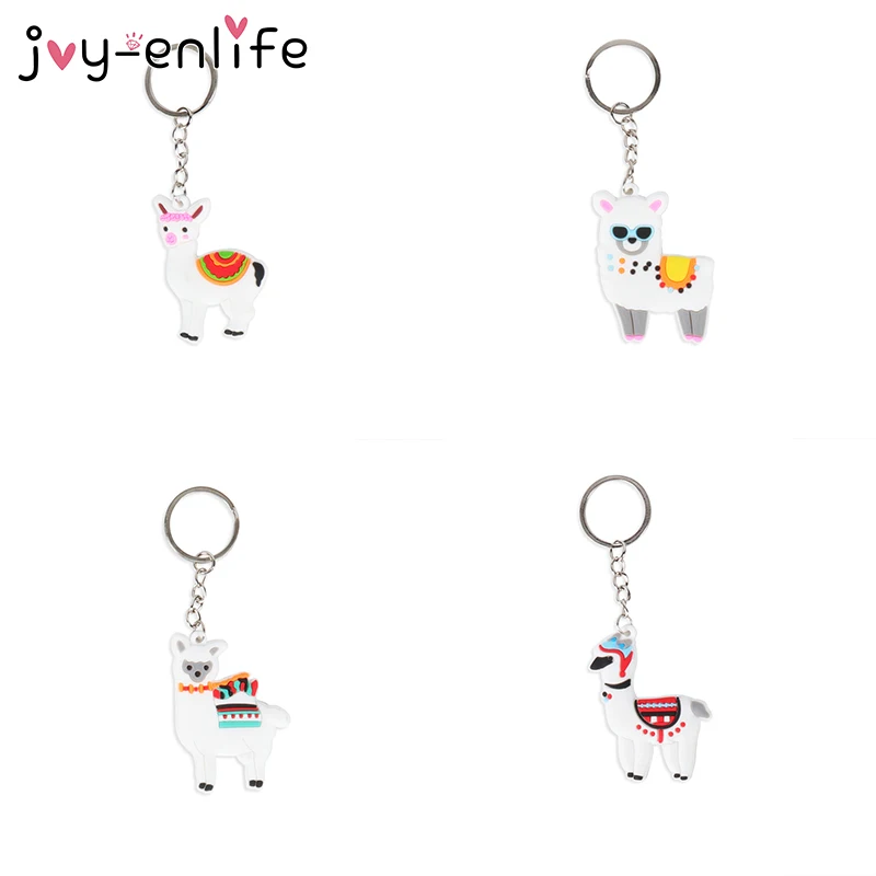 

PVC Epoxy Three-dimensional Alpaca Keychain Birthday Party Decoration Gift Animal Keychain Student School Bag Pendant