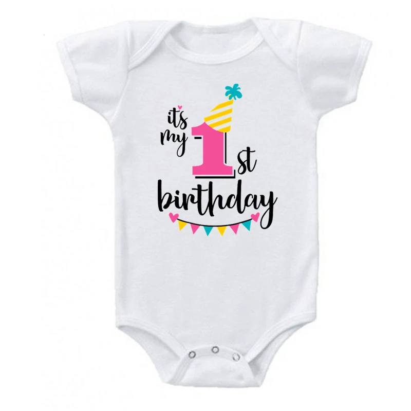 My 1st на день рождения комбинезон наряд для первого дня рождения для малышей, Одежда для новорожденных и малышей для маленьких девочек, боди-костюм комбинезоны наряд подарок для ребенка