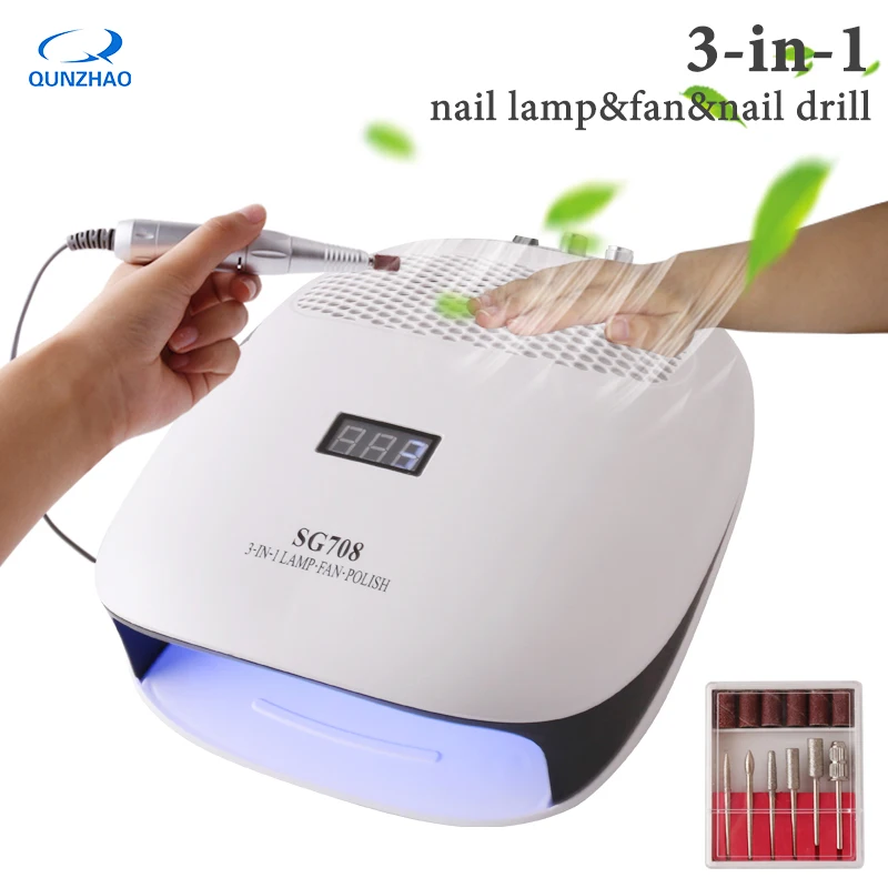 US $128.73 3 IN 1 Multifunctional Nail Dryer Dust Vacuum Cleaner Electric Nail File Manicure With 36 Pcs LED Light Professional Nail Art