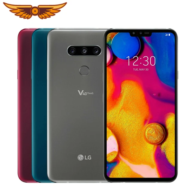LG-smartphone V40 ThinQ V405UA V409N, teléfono móvil Original libre, 6,4 pulgadas, 6GB de RAM, 64GB de ROM, cámara Triple de 16MP, LTE, SIM única, huella dactilar