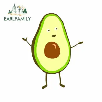 

EARLFAMILY 13cm x 10.3cm for Avocado Hands Outstretched Personality Cartoon Car Stickers Laptop Windshield Decal Vinyl Car Wrap