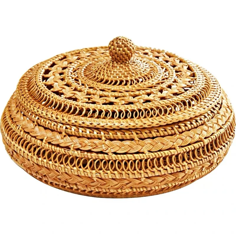 Вьетнам осенний ротанговый чай puerh жестяная коробка с крышкой круглая ручная