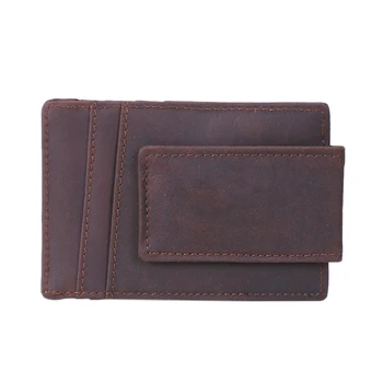 

AUAU-MISFITS Leather Bank Card Package 5 Card Position Ultra-Thin Multi-Card Protective Cover Traffic Card Holder
