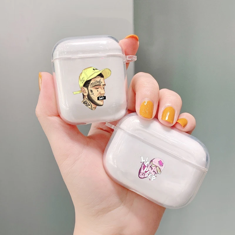 Милый Забавный чехол Rap singer Lil Peep Hellboy для Airpods pro прозрачный мягкий Sililcon | Мобильные