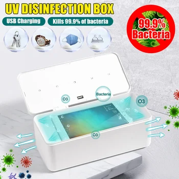 

UV Light Phone Sterilizer Box Jewelry Phones Mask Key Nail Watch Cleaner Personal Sanitizer Disinfection Cabinet Esterilizador