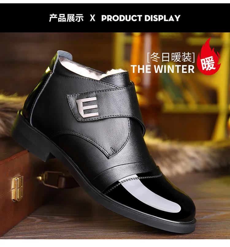 Winter Men Genuine leather Boots High quality Thick wool male super warm snow boots Oxfords men Non-slip cotton Shoes boot