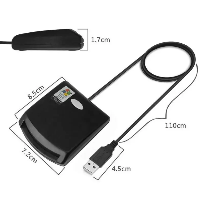USB2.0 считыватель смарт-карт для iSO 7816 EMV чип интеллектуальные карты для Windows EMV 2000L1 и PC/SC стандарты решения