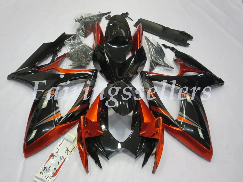 

New ABS Plastic Fairings Kit Fit For Suzuki GSXR600 GSXR750 GSX-R600 R750 K6 2006 2007 Injection Mold Black gold