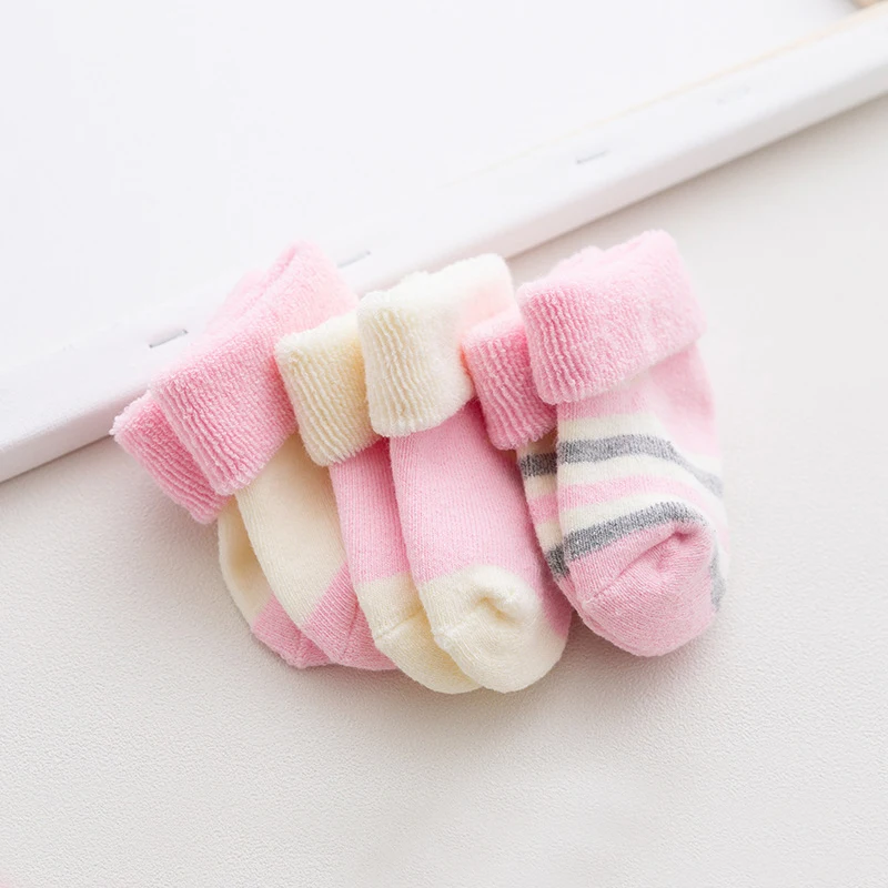 5 пар детских носков, теплые детские носки, носки для новорожденных мальчиков, подарки на день рождения для мальчиков и девочек 0-24 месяцев, зимние носки для малышей - Цвет: 3 pairs
