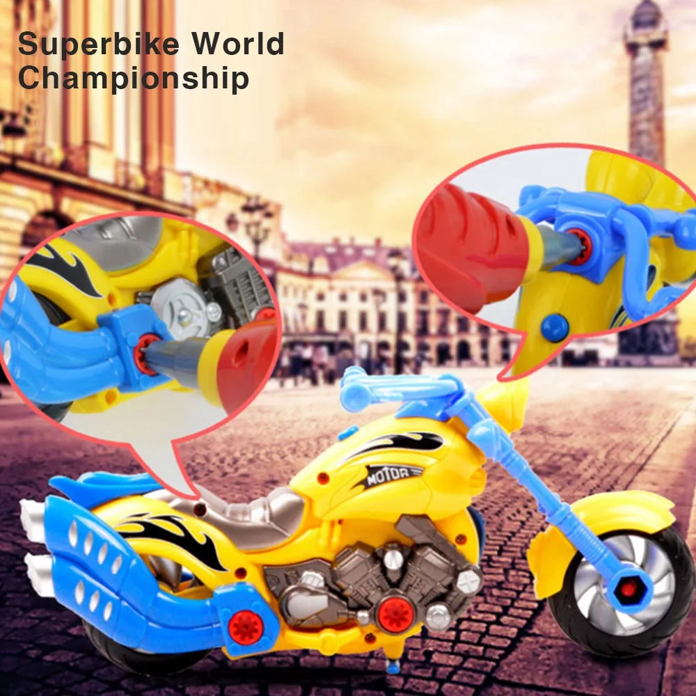 Сборные игрушки для мотоциклов 3D DIY двигатель в сборе Игровой Набор для велосипеда развивающие игрушки и моделирование электрическая дрель для детей подарок