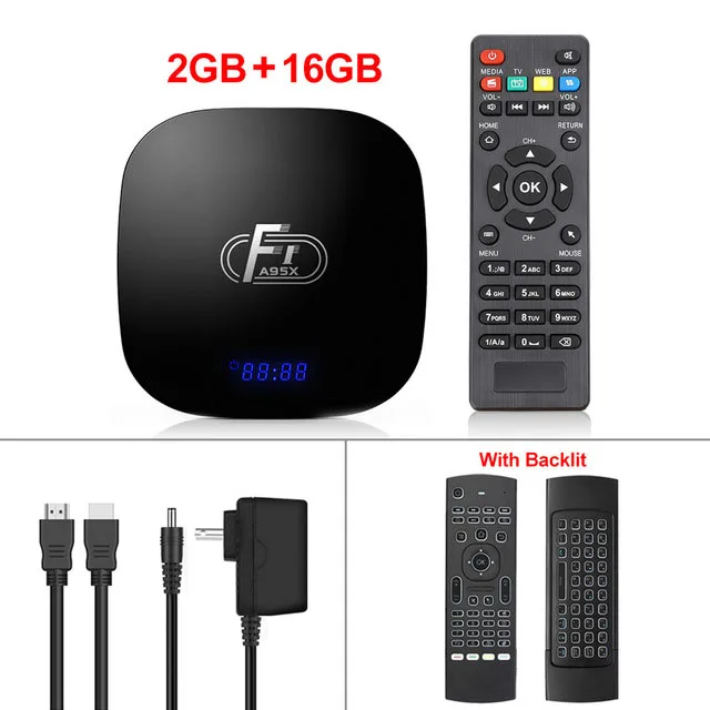 2GB 16GB MX3B Smart tv Box A95X F1 Amlogic S905W 4K 2GB 16GB 2,4 GHz WiFi медиаплеер H.265 4K Android 8,1 Android tv Box PK h96mini Youtube - Цвет: 2GB 16GB MX3B