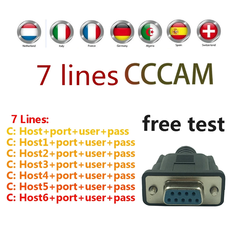 

Freesat V7s Cccam Cline for 1 Year Spain 6 Europe cline for DVB-S2 HD Freesat v7 GT media V8 Nova Cccam cline