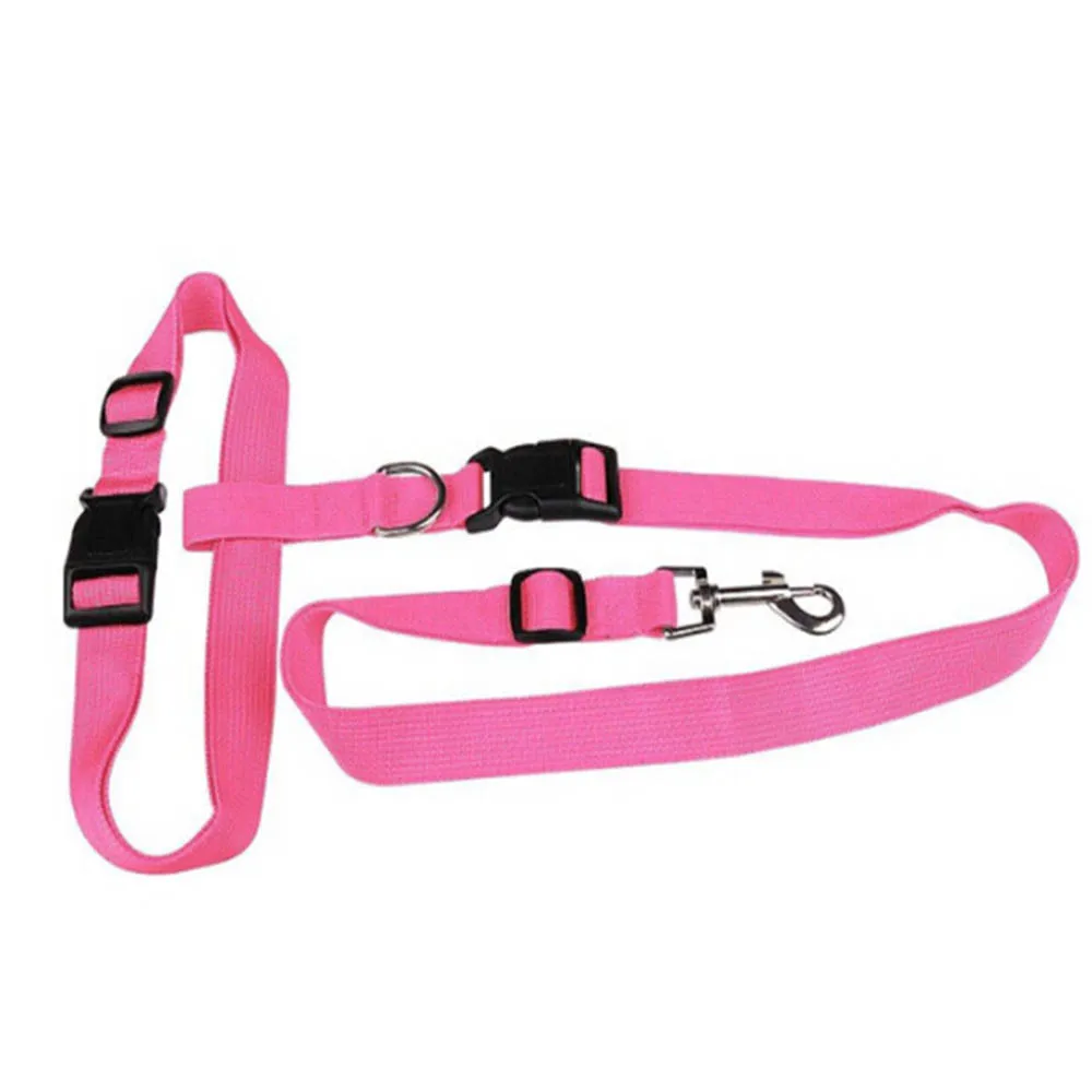 pink Собака Pet бег трусцой поводок поясной ремень легко регулируемый ручной свободный практичный convneient прочный - Цвет: pink
