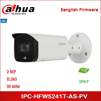 

Dahua IP camera IPC-HFW5241T-AS-PV 2MP WDR IR Bullet AI Network Camera Starlight IR 60M Support POE Built-in Speaker