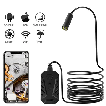 

14mm Wireless Inspection Camera 5.0 MP 1920P HD WiFi Endoscope Borescope 2300mAh Battery Digital Zoom Reset Function for Android