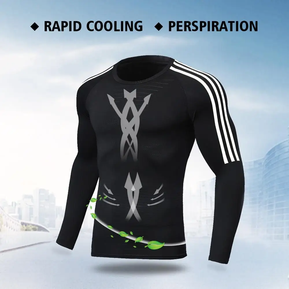 Мужская спортивная компрессионная футболка для бега, комплект штанов, набор для занятий бегом, мужская спортивная одежда для занятий фитнесом, футболка, леггинсы