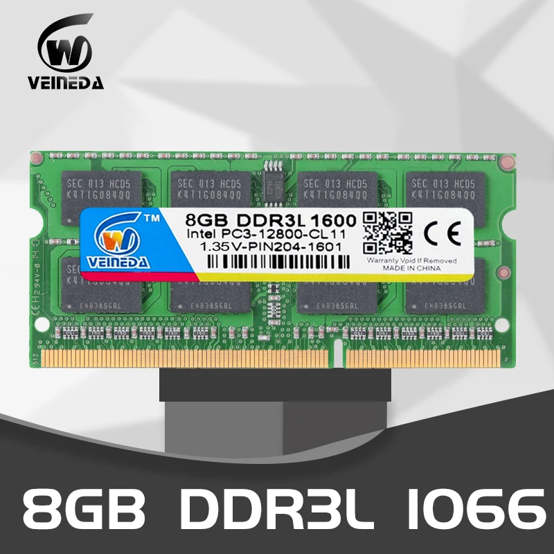 ОЗУ VEINEDA SO DIMM ddr3l 4 ГБ 8 1 35 в DDR3L 1333 1600 МГц DDR3 PC3 12800 для ноутбука|Оперативная память| |