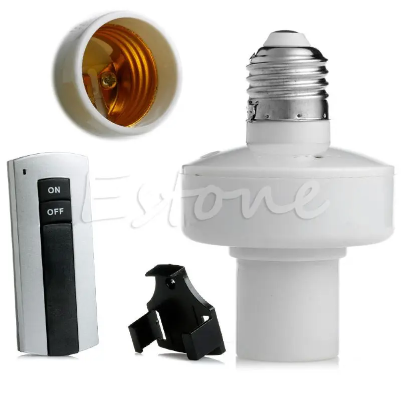 

HOT E27 Screw Wireless Remote Control Light Lamp Bulb Holder Cap Socket Switch G8TB