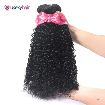 

USEXY Hair Weave Bundles Malaysian Kinky Curly Hair Bundles Weave Remy Human Hair Extension Natural Color Free Shipping