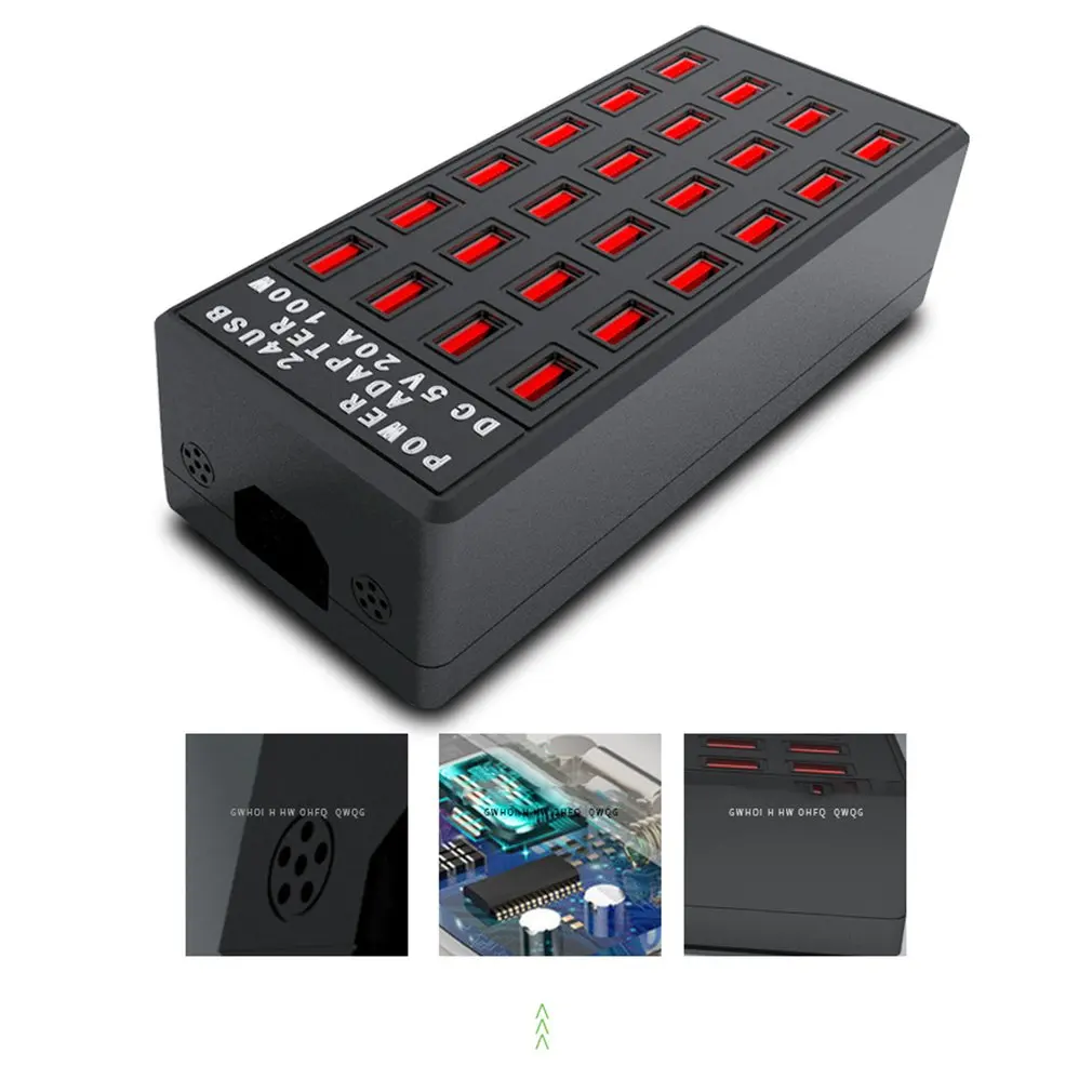 24 Порты и разъёмы USB 2,0 концентратор USB зарядка док-станция USB станция Зарядное устройство 5V 100W 20A Смарт зарядная станция