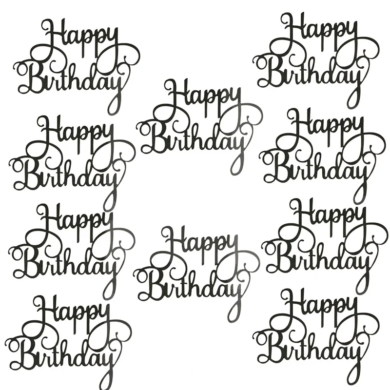 Cake Topper Cake-Decoration Birthday-Decor Glitter-Calligraphy Bling 10pcs Sign