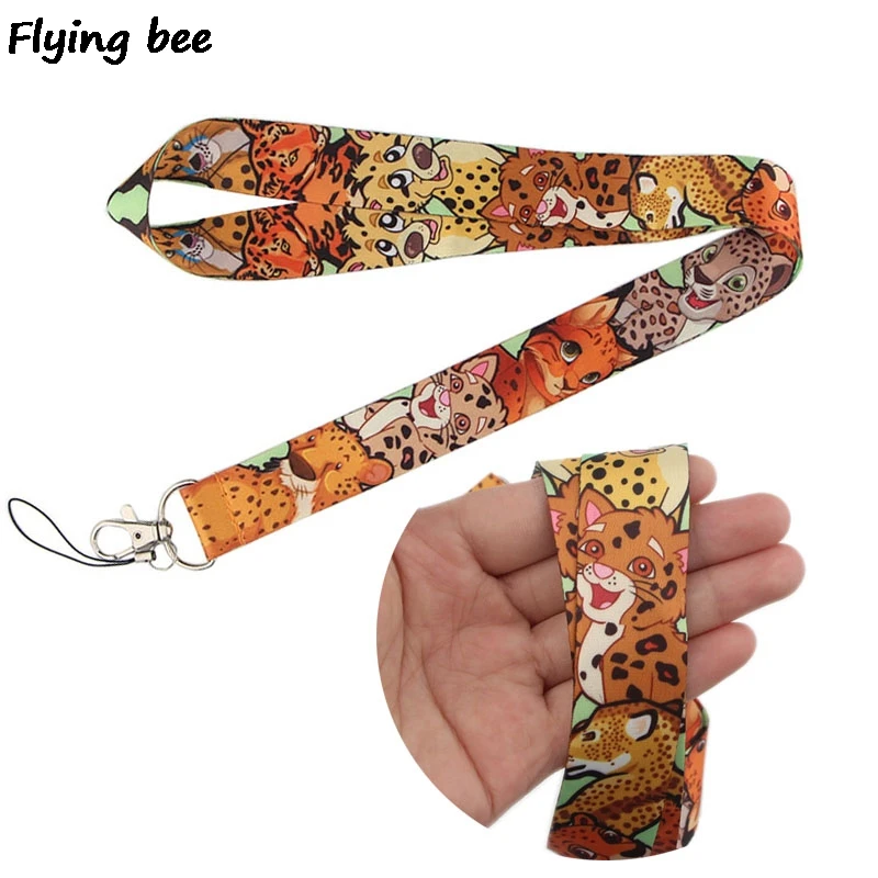 

Flyingbee Animals Lanyard Phone Rope Keychains Phone Lanyard for Keys ID Card Cartoon Lanyards For Men Women X0459