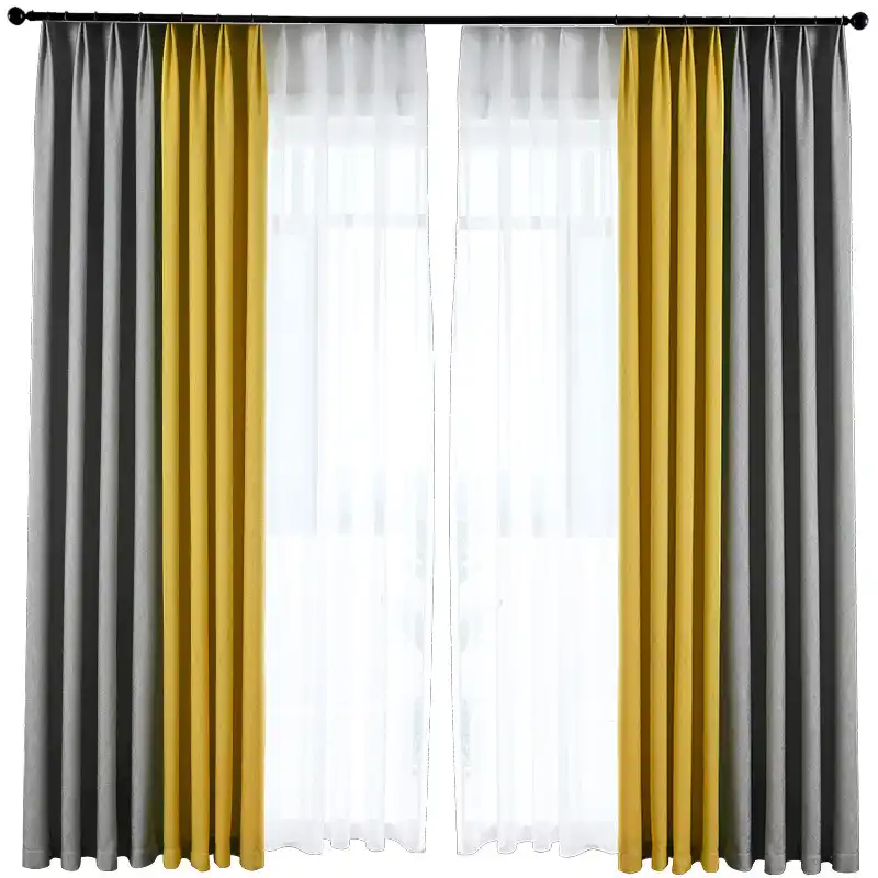Moderne Nahte Blackout Vorhange Fur Wohnzimmer Dekoration Vorhang Fur Das Schlafzimmer Grau Blau Vorhang Vorhange Blau Gelb Vorhange Aliexpress