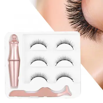 

Natural Long Magnetic Liquid Eyeliner Long Thick Magnet False Eyelashes Clip Eyelash Makeup Tool Set Eye Makeup Tool