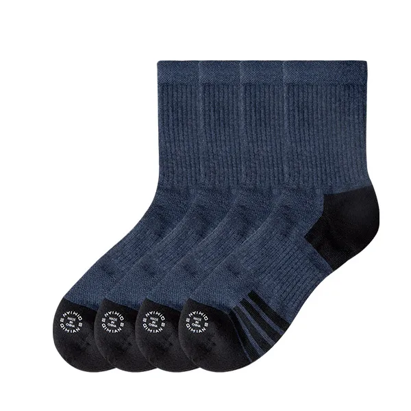 Blue black 4 pairs Xiaomi Mijia 7 м антибактериальные чёсаный хлопок Мужские носки без пятки естественное качество здоровая кожа не легко деформируется 3A Антибактериальные | - Цвет: Blue black 4 pairs