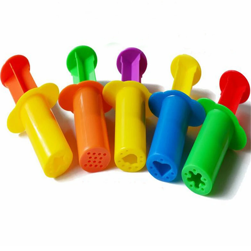 Цветные Игрушки для игры в тесто, Креативные 3D инструменты для пластилина, пластилиновые формы, подарочный набор, обучающие и обучающие игрушки - Цвет: 5pcs
