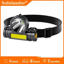 

USB Rechargeable Portable Mini Flashlight Lantern Q5+COB LED Headlamp + 1 * Built-in 18650 Battery Outdoor Camping Headlight USB