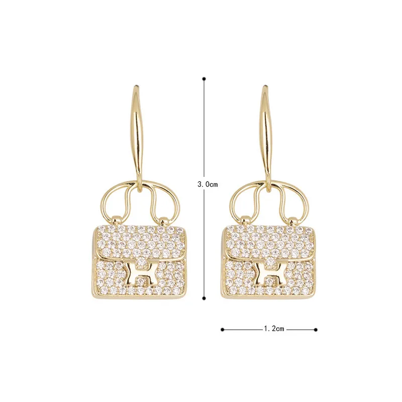 Luxury Cubic Zirconia Pendant Earrings Woman High Fashion Crystal Korean Earrings Anniversary Gift Jewelry for Girls