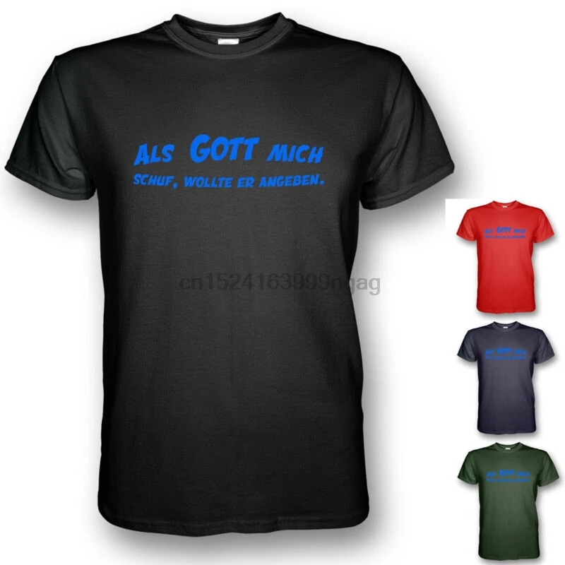 Als Gott mich schuf wollte er angeben T-Shirt Geschenk Geburtstag 50. Gr S - 5XL | Мужская одежда