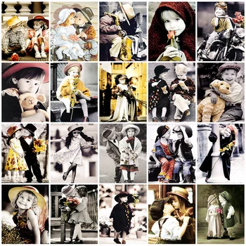 

HUACAN 5D Diy Diamond Embroidery Full Square Child Painting Home Decoration Mosaic Portrait New Arrival Handmade