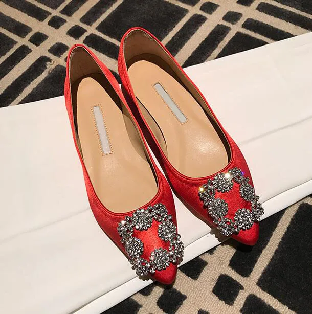 zapatos planos zapatos de mujer de marca puntiagudos zapatos de talla grande zapatos de fiesta de tacón bajo zapat - Цвет: 4