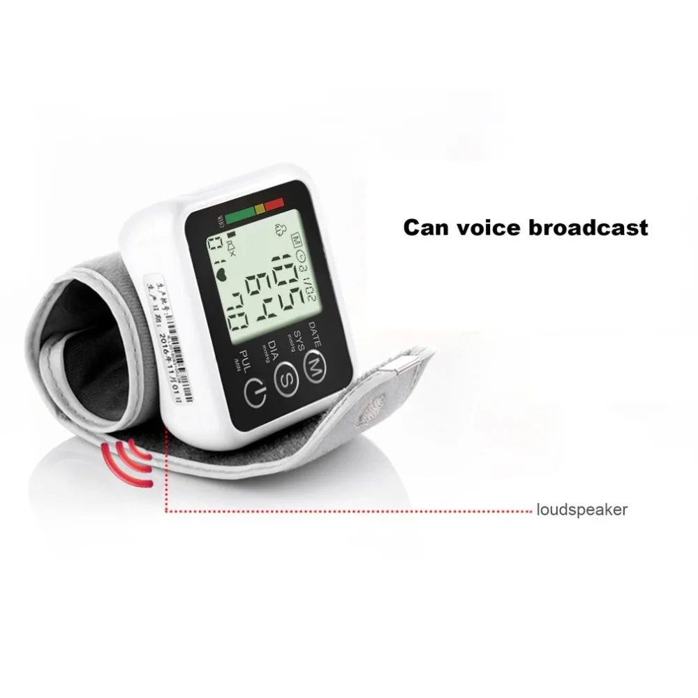 Электронный Батарея кровяного давления метр цифровой большой ЖК-дисплей Экран Интеллектуальный монитор Английский Голос сфигмоманометр