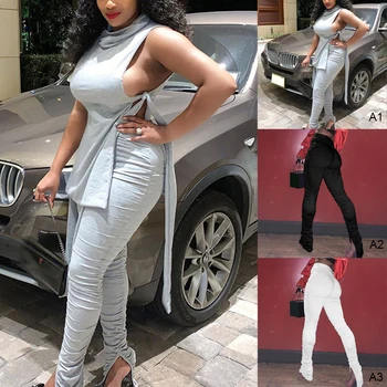 

Casual High Sexy Push Up Leggings Waistruched Stacked Pants Elastic Sweat Pants Wide Leg Trousers Sexy Tight-Fitting Pants