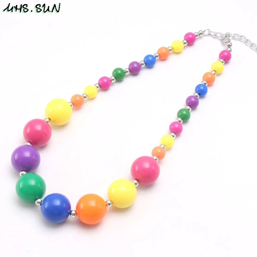 MHS.SUN милое ожерелье с бусинами для маленьких девочек розовый + красный цвет