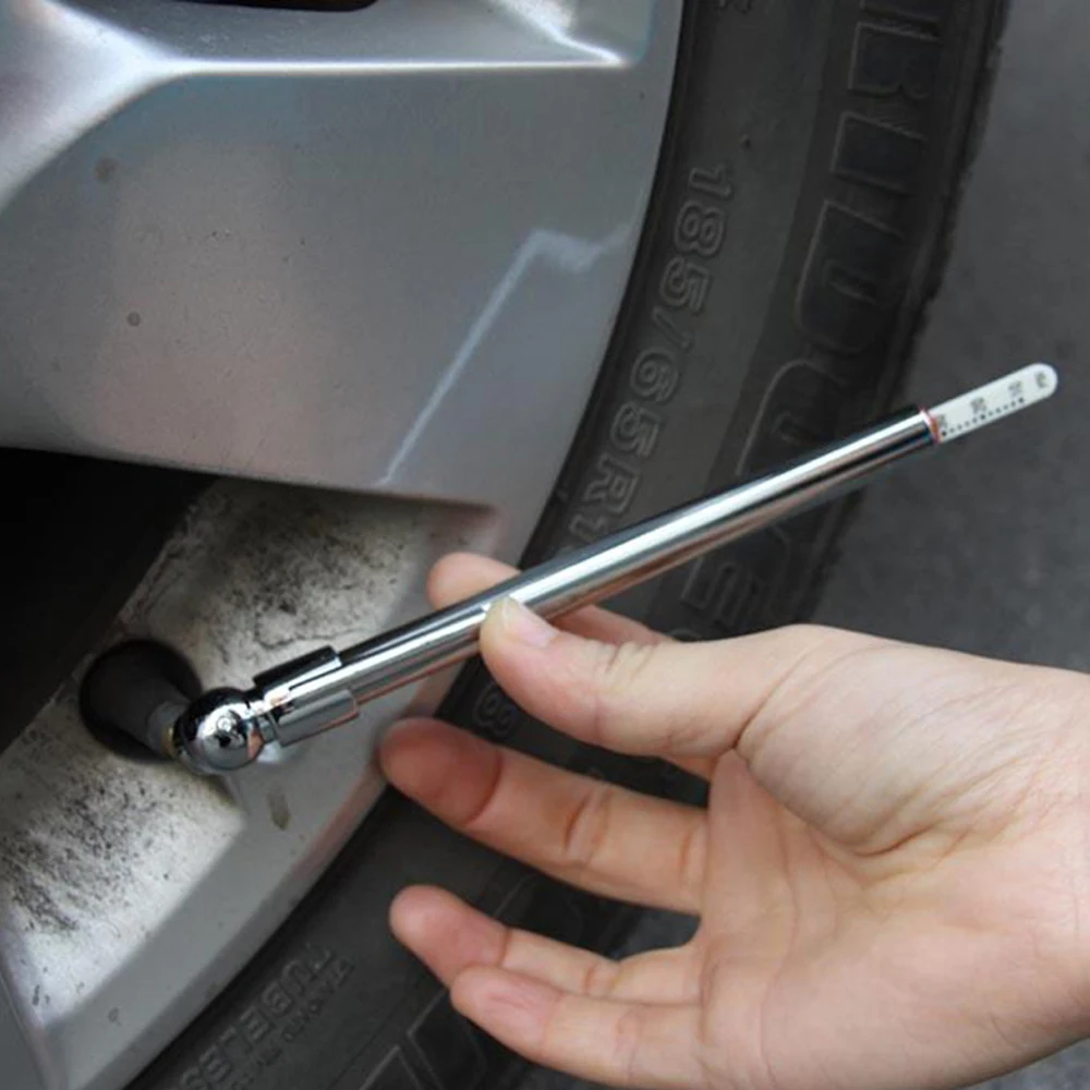 Portable Emergency 5-50 PSI Pressure Gauge Universal Car Styling Tire/Tyre air pressure Test Meter Silver Pen Shape